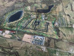 This is the master plan for Trident Lakes, a luxury prepper community under construction in Texas.